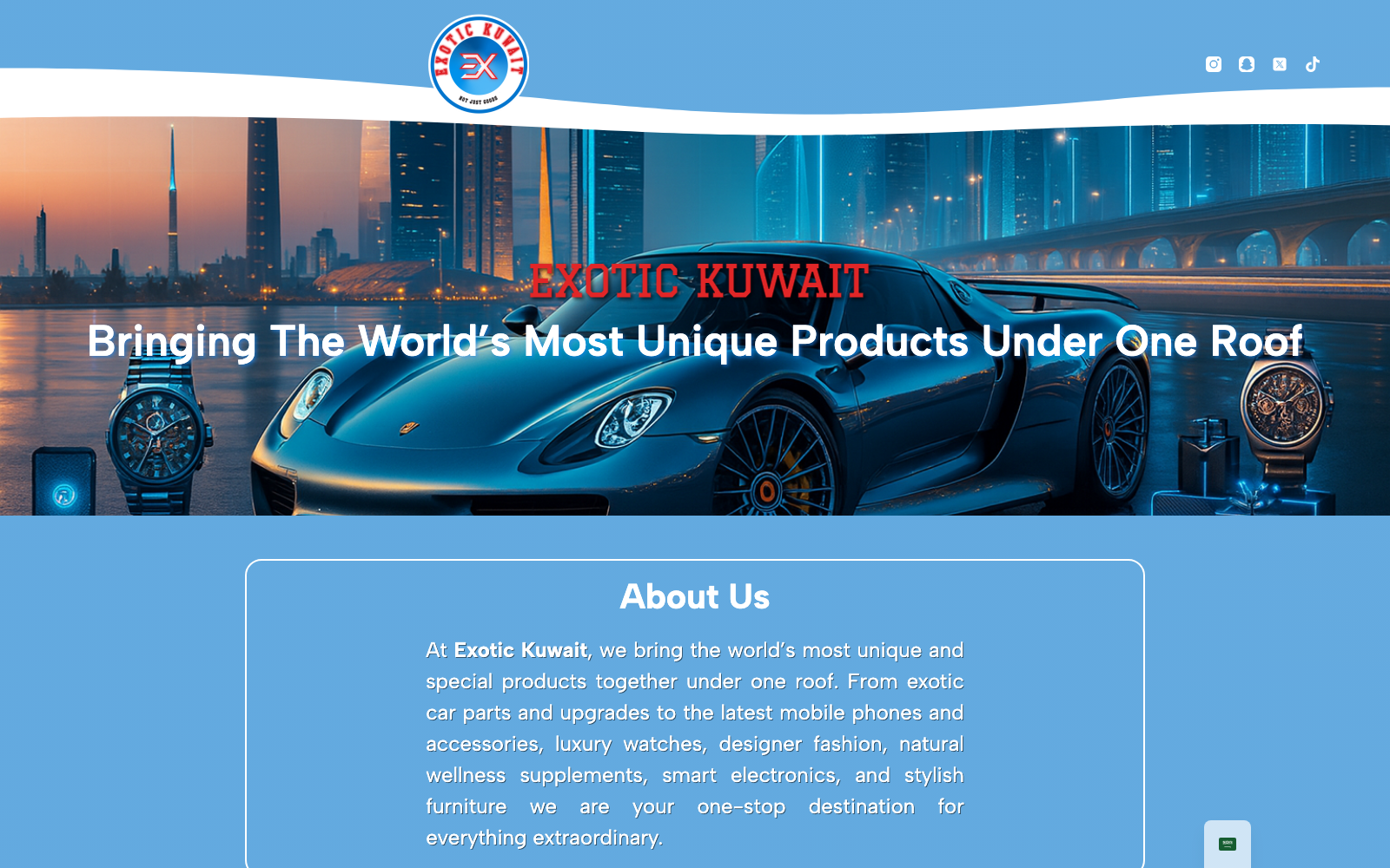 Exotic KWT website homepage